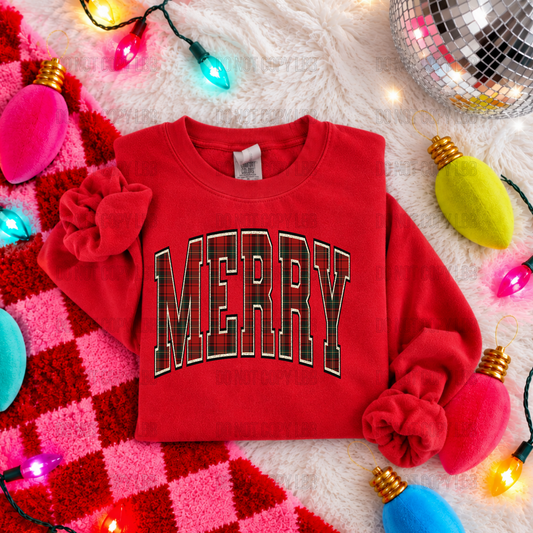 Red merry DTF TRANSFER