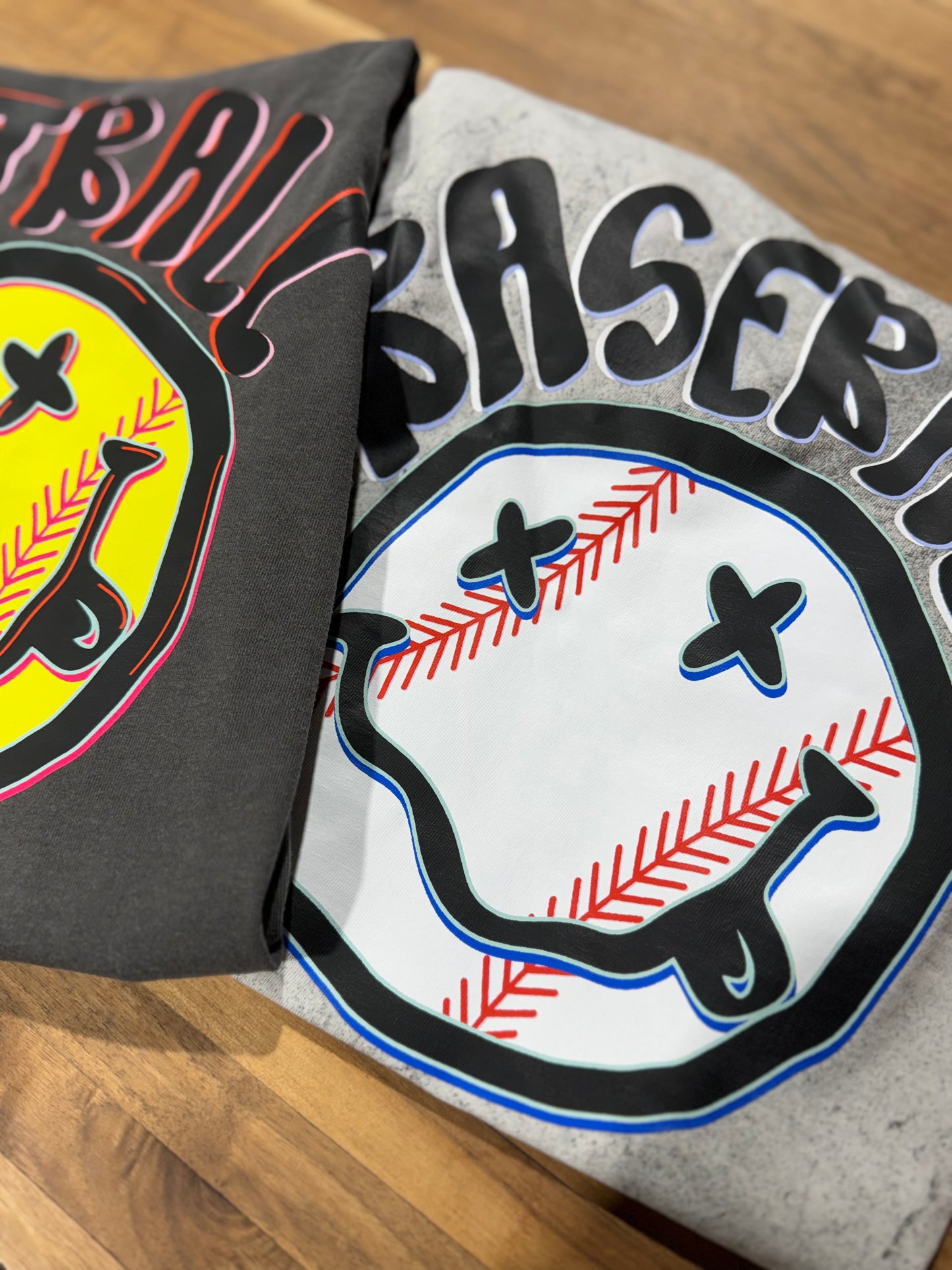 Softball/Baseball Smiley Tee