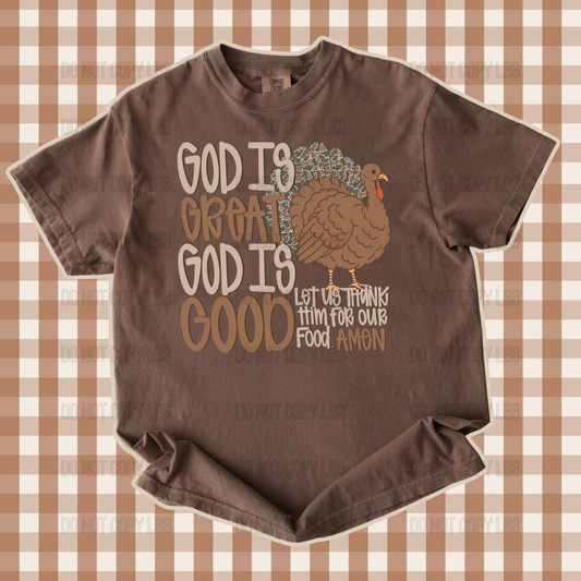 Camo God is great God is good DTF TRANSFER