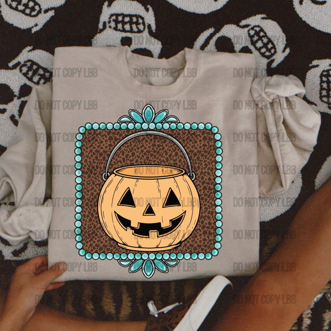 Turq pumpkin DTF TRANSFER