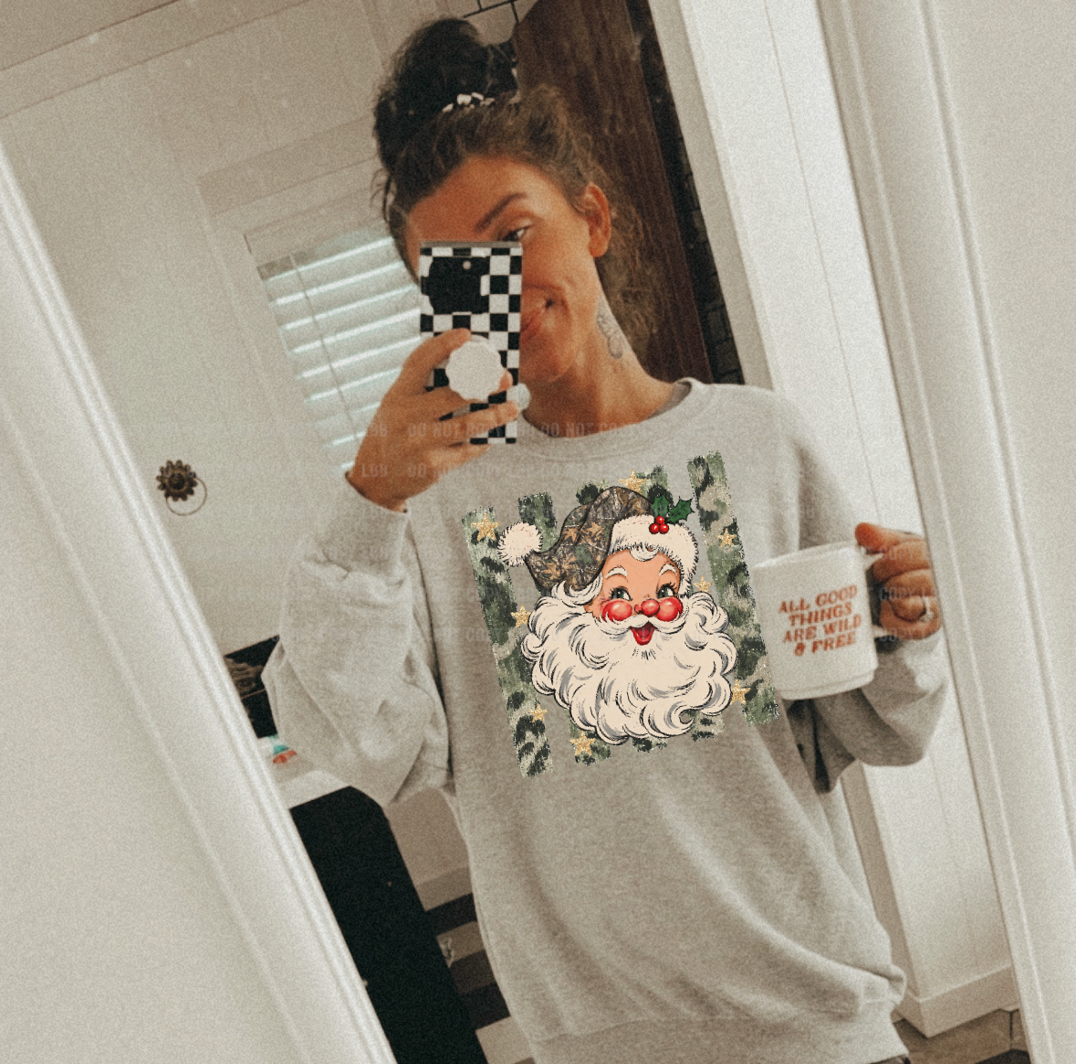 Camo santa DTF TRANSFER