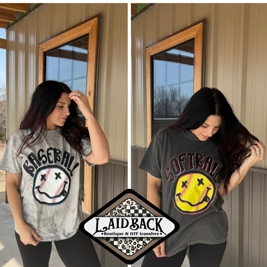 Softball/Baseball Smiley Tee