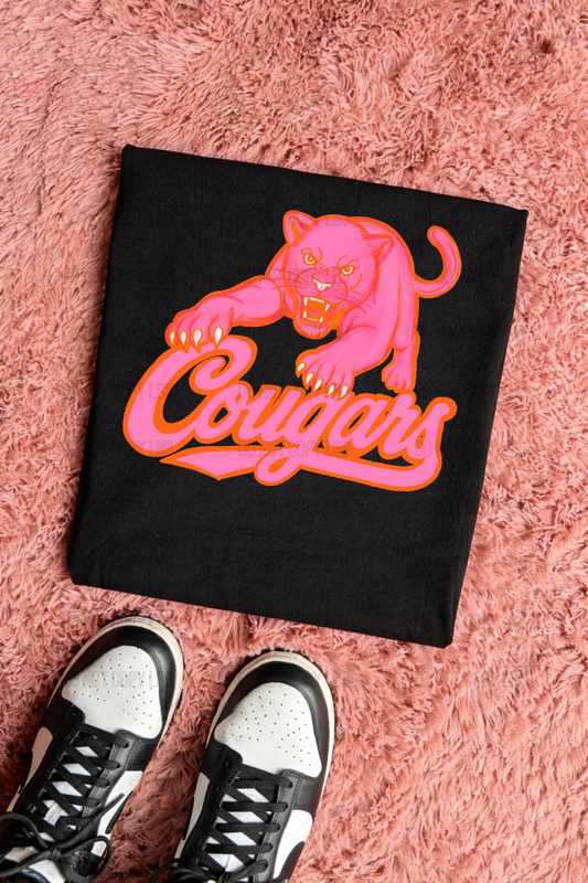 Cougars PINK & ORANGE DTF TRANSFER