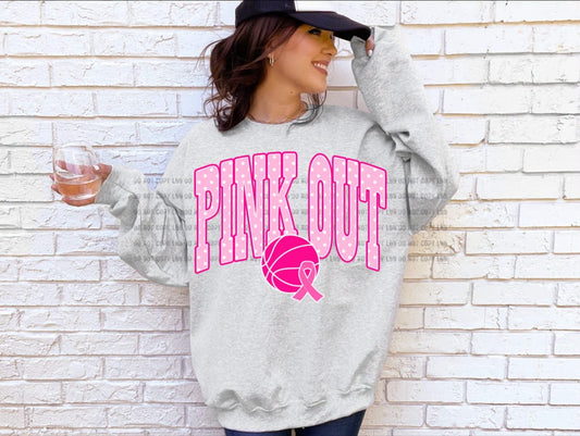 Pink out basket ball DTF TRANSFER