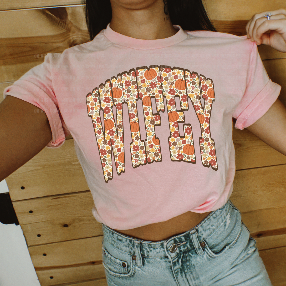 Wifey fall floral DTF TRANSFER