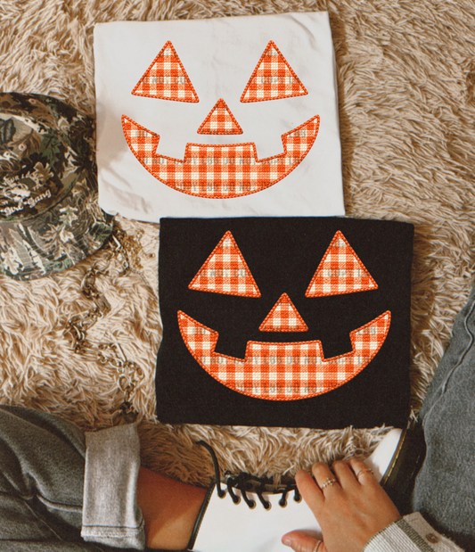 Needlepoint pumpkin face DTF TRANSFER