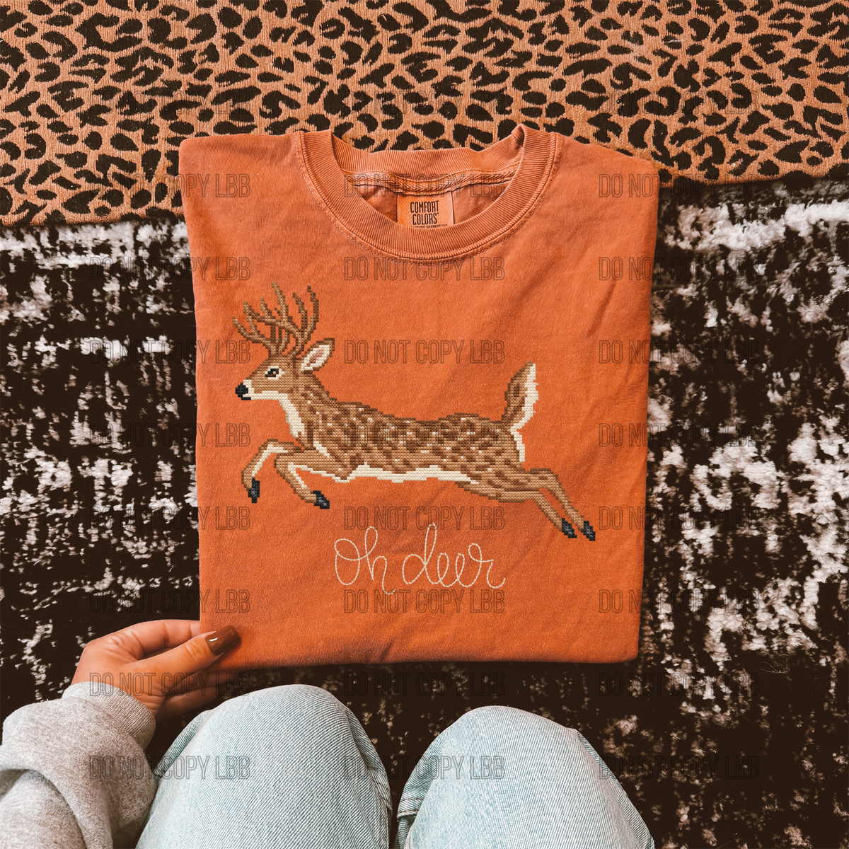 Oh deer crosstitch DTF TRANSFER