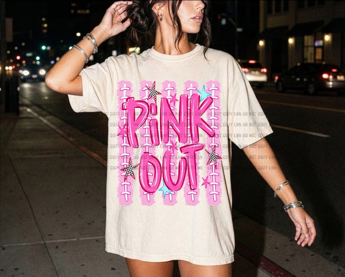 Pink out stripe DTF TRANSFER