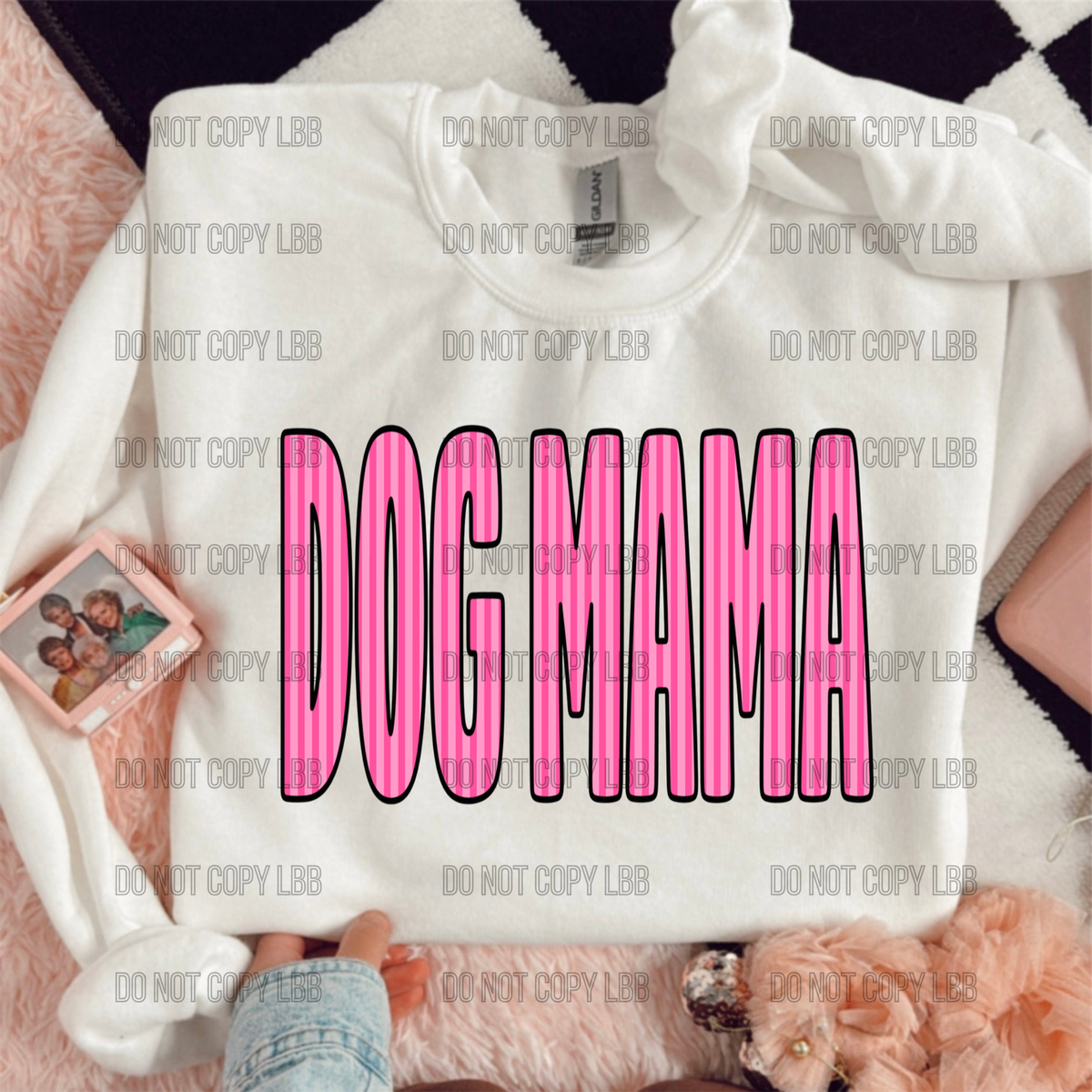 Dog mama stripe DTF TRANSFER