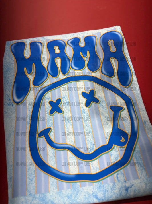 Blue stripe mama DTF TRANSFER