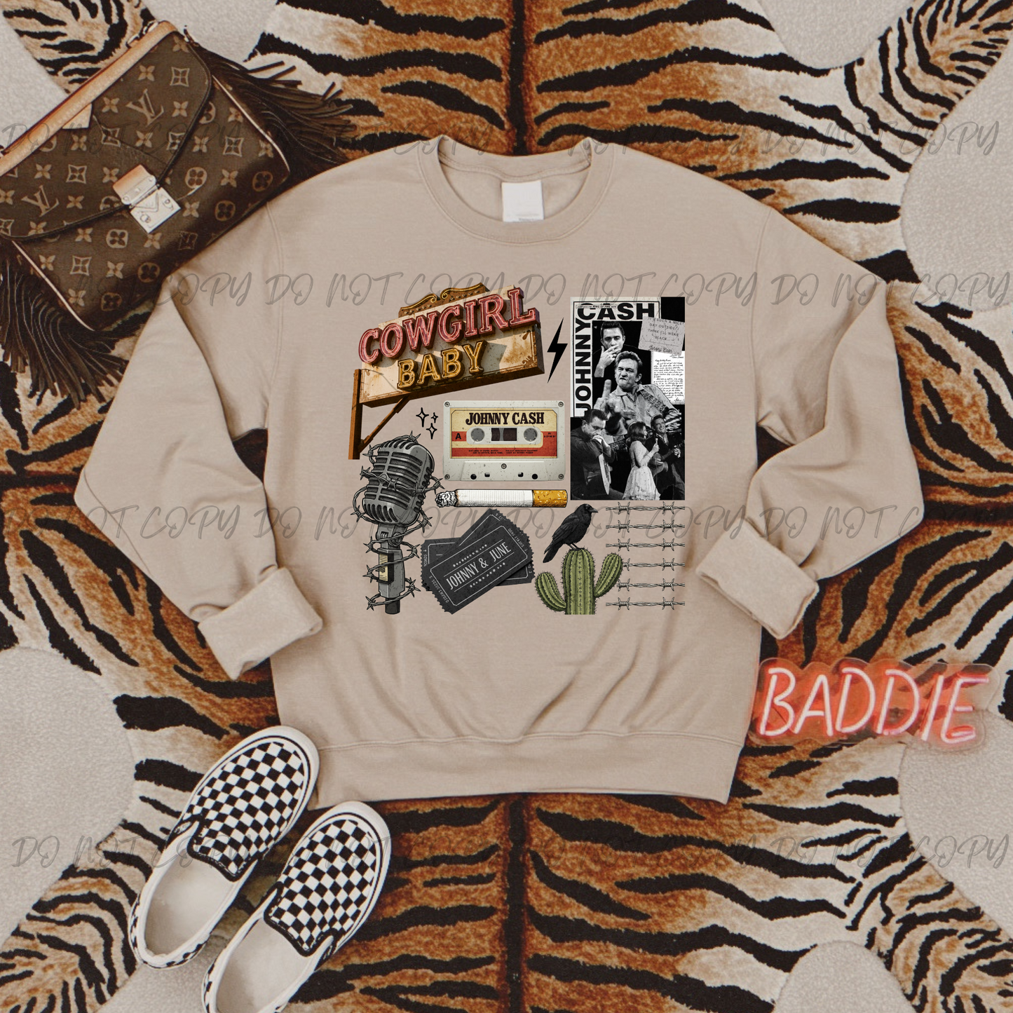 Johnny Cash collage DTF Transfer