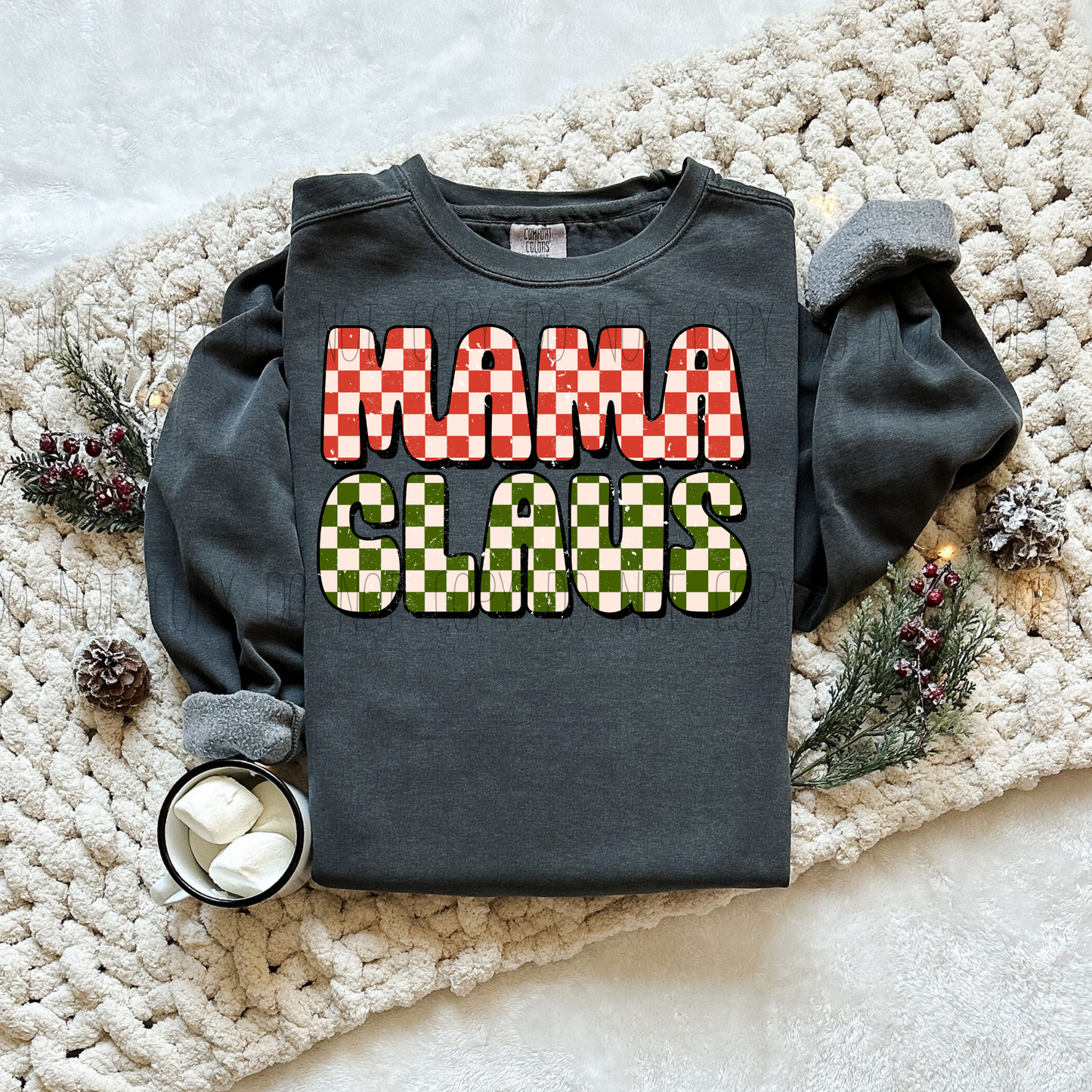 MAMA CLAUS CHECK DTF Transfer