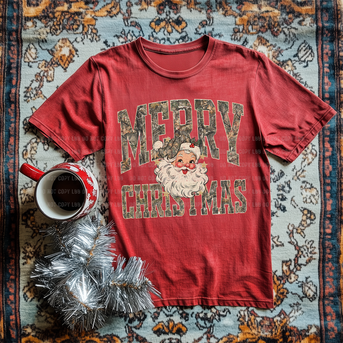 Merry christmas camo DTF TRANSFER