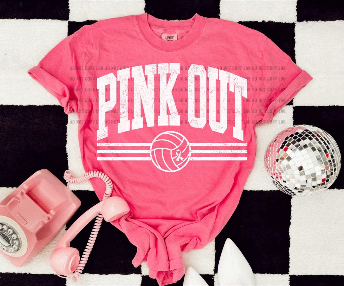Pink out volley DTF TRANSFER