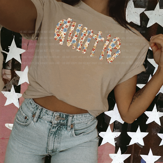 Auntie dainty fall floral DTF TRANSFER