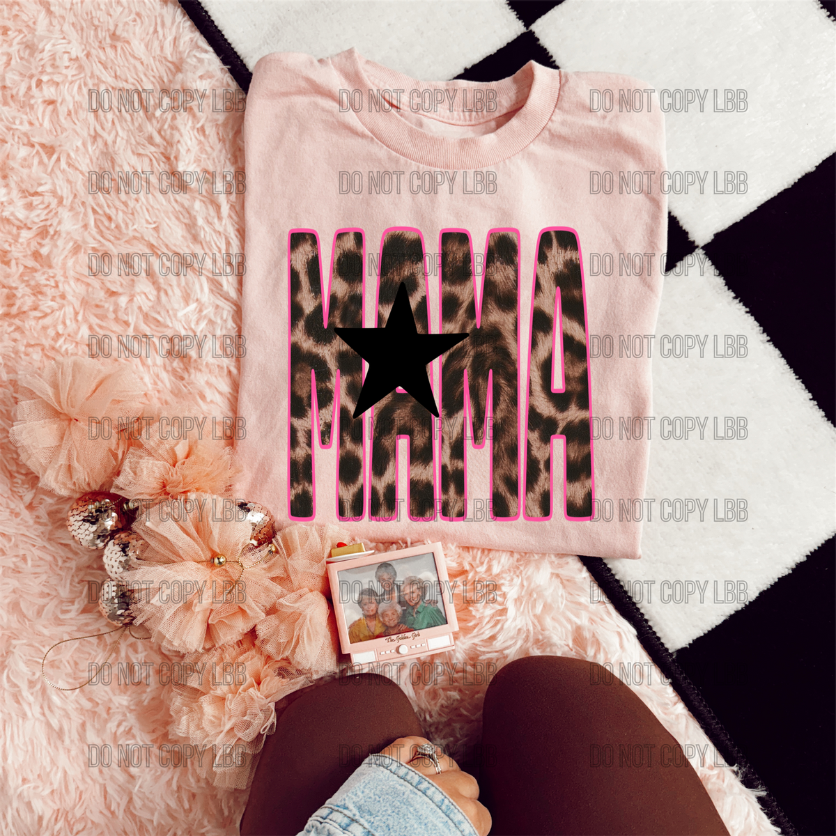 Mama star bubble leopard DTF TRANSFER