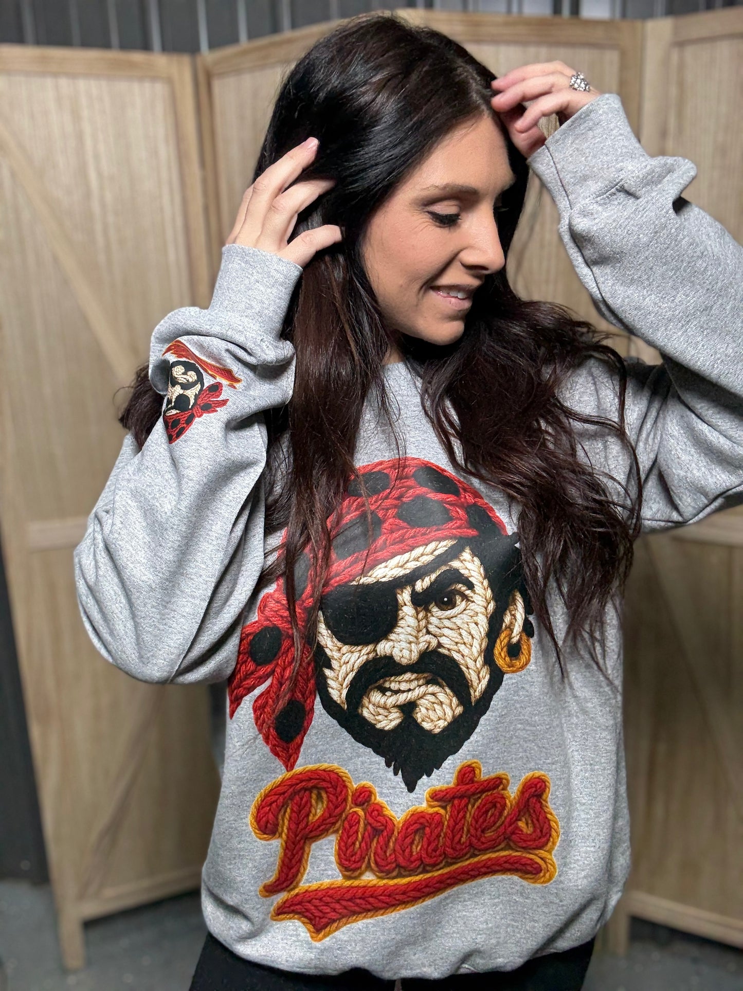 Faux yarn Pirates sweatshirt