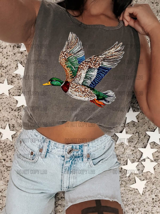 Rhinestone mallard DTF TRANSFER