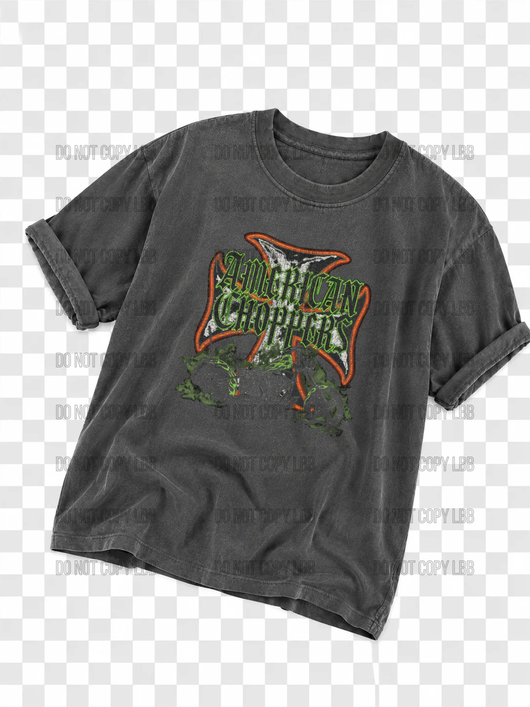 Chop distressed DTF TRANSFER *dark color shirt only