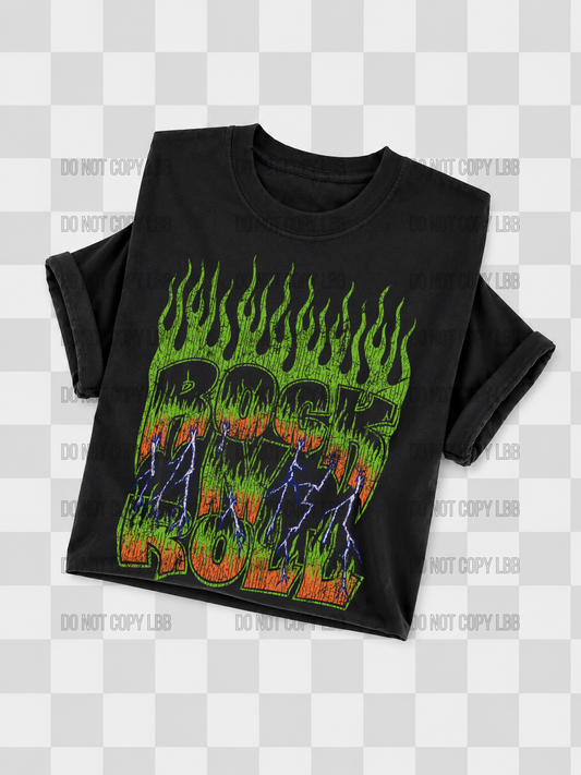 Rock n roll DTF TRANSFER *dark color shirt only