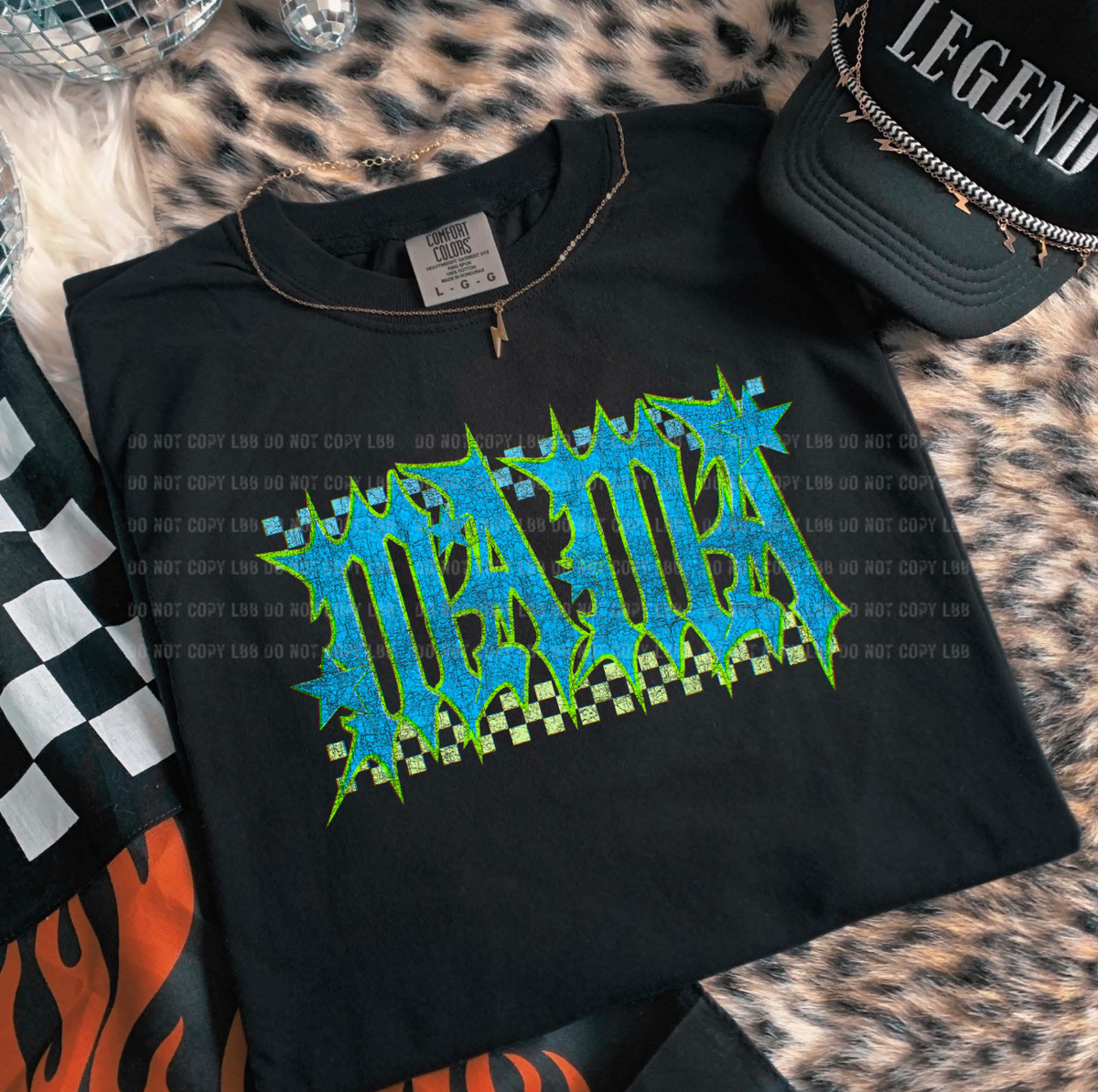 Mama blue green DTF TRANSFER