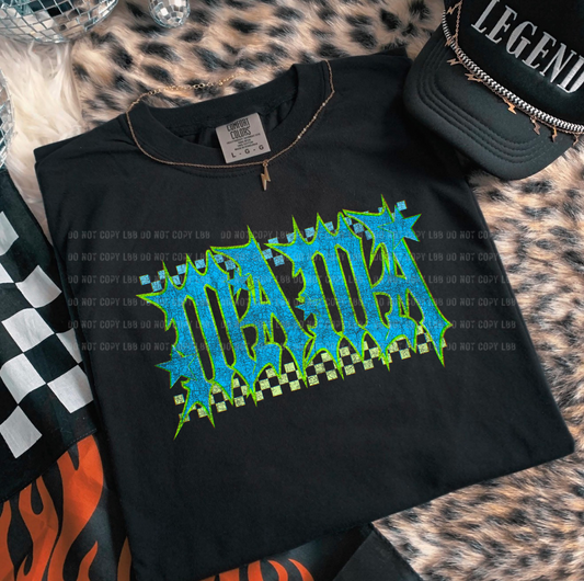 Mama blue green DTF TRANSFER