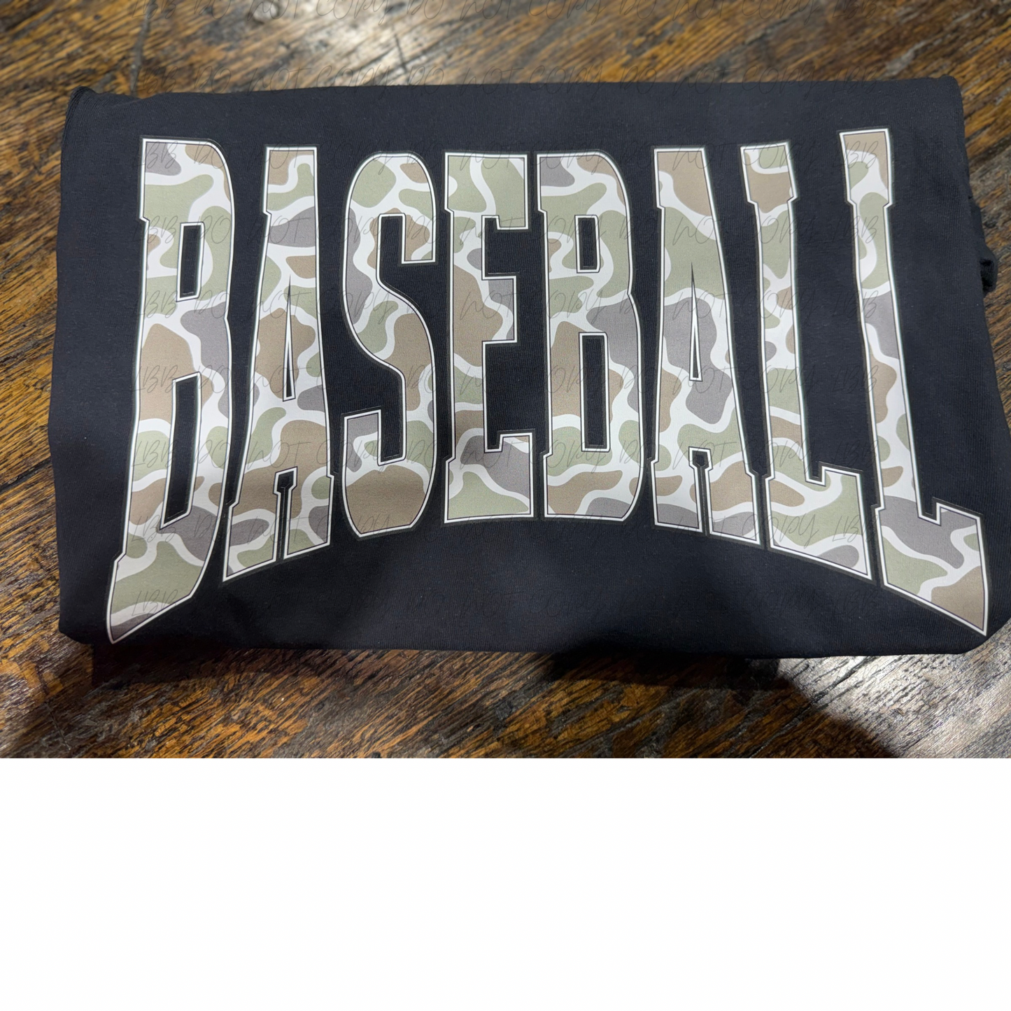 Baseball in camo DTF TRANSFER