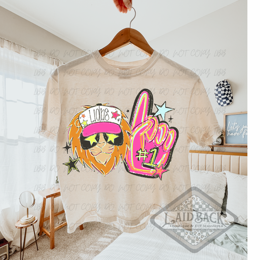 Lions neon foam finger DTF TRANSFER