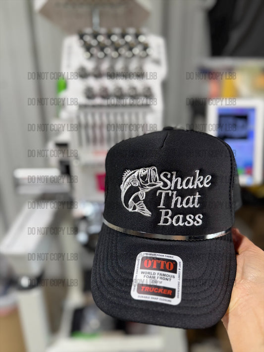 Shake that bass trucker hat embroidered