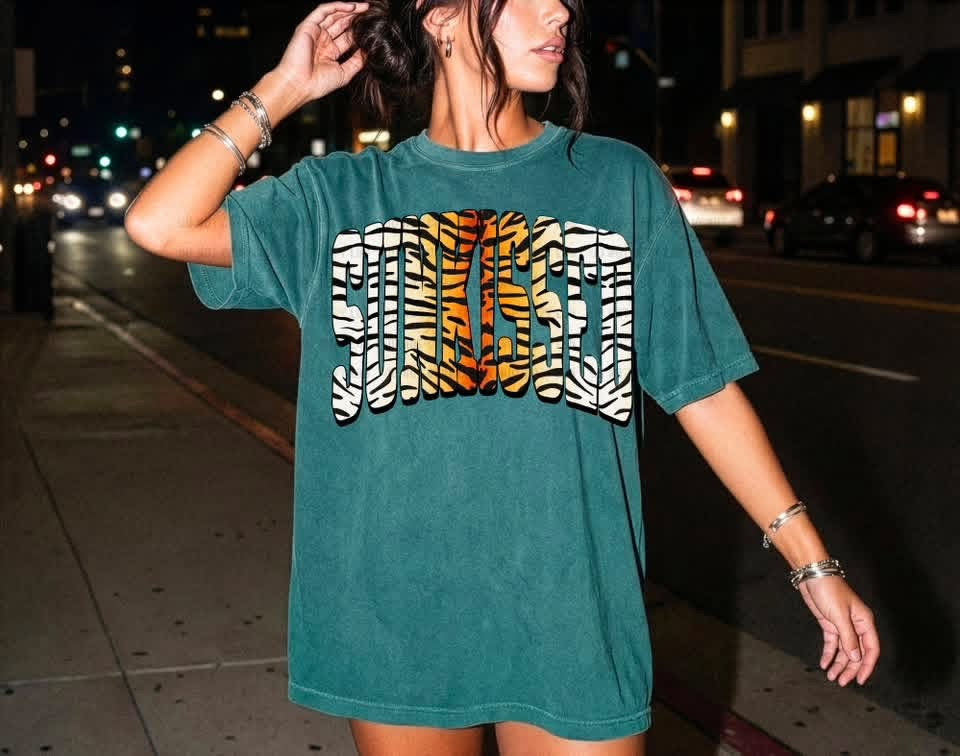 Sunkissed tiger DTF TRANSFER