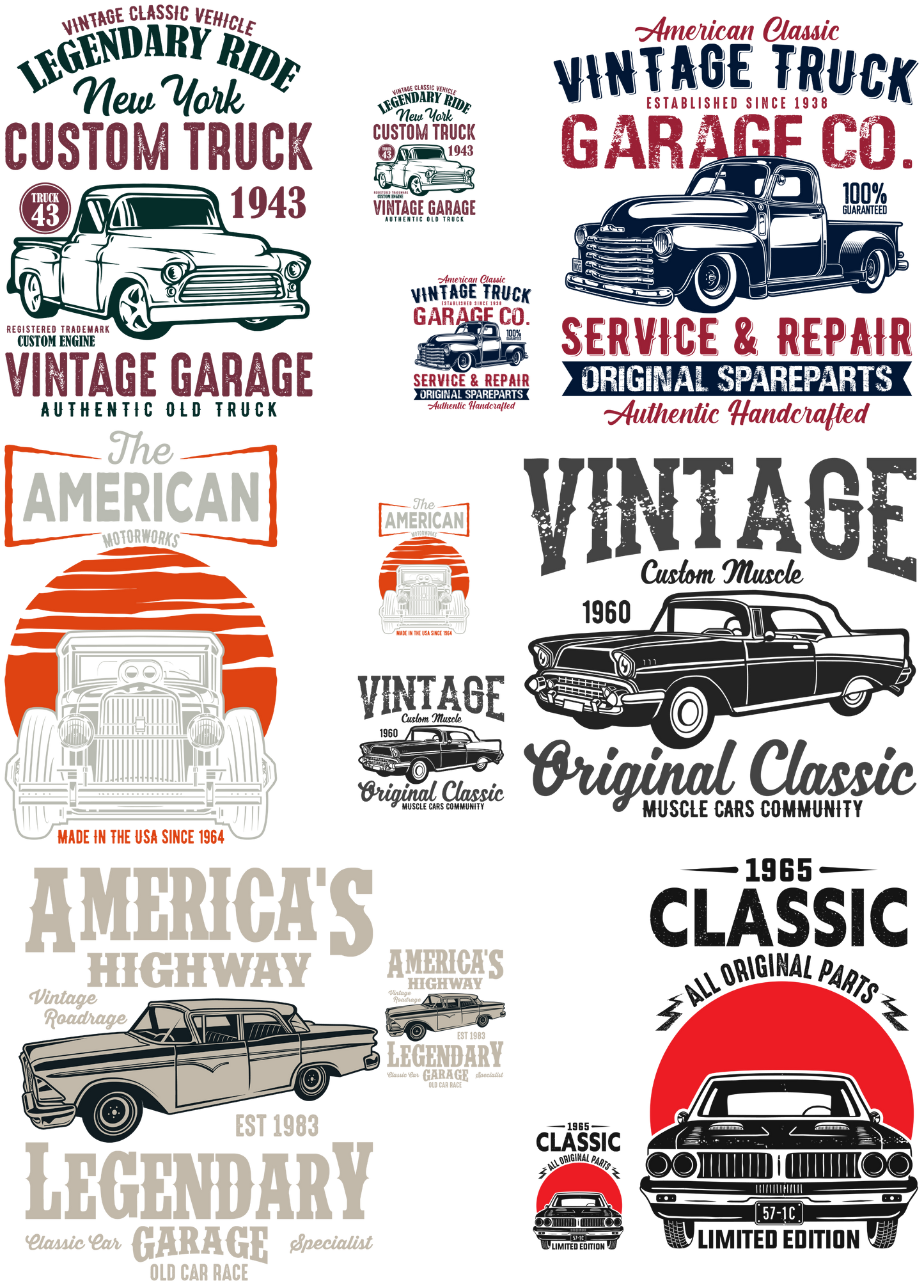 30"x48" Classic cars & trucks gangsheet