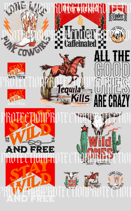 30x48 Western Vibes DTF premade gangsheet