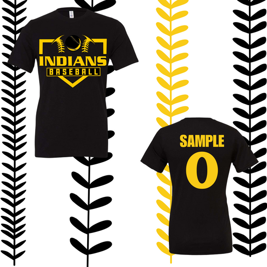 INDIANS BASEBALL (BLACK&YELLOW) TEE