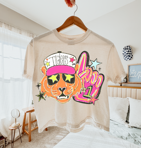 Tigers neon foam finger DTF TRANSFER