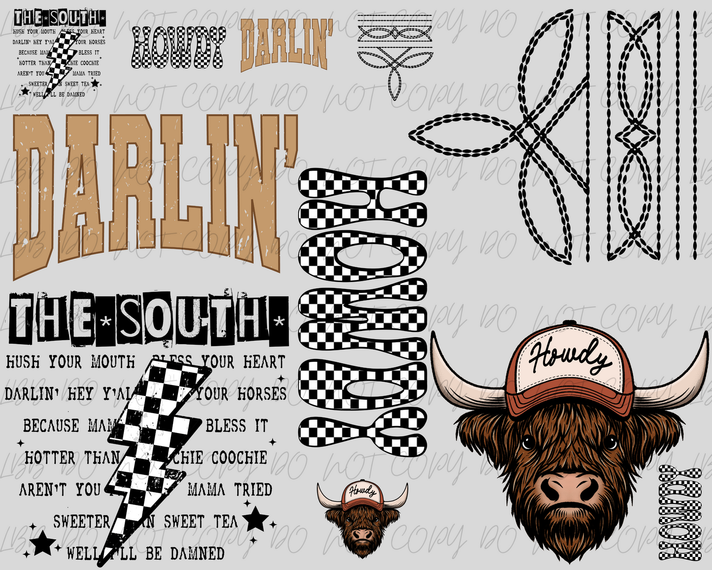 30x24 Howdy premade gangsheet