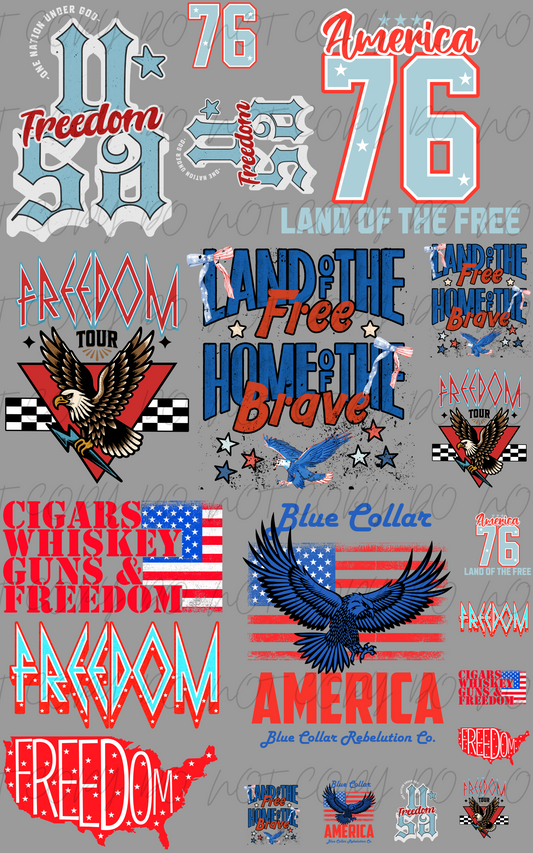 30"x48" Freedom Baby!! PREMADE GANGSHEET