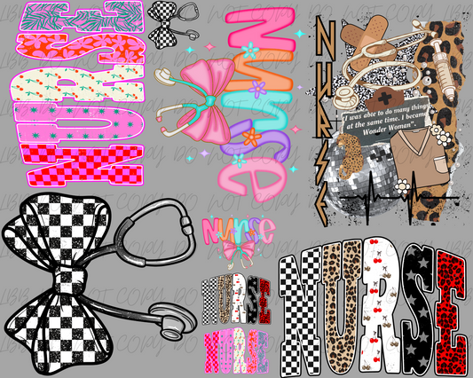 30x24 NURSE for life premade gangsheet