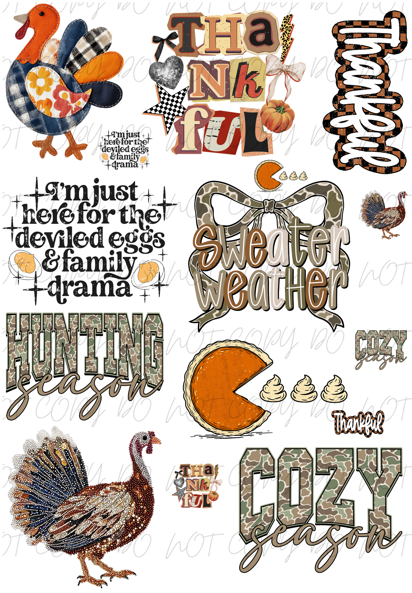 30"x48" Turkey Time PREMADE GANGSHEET