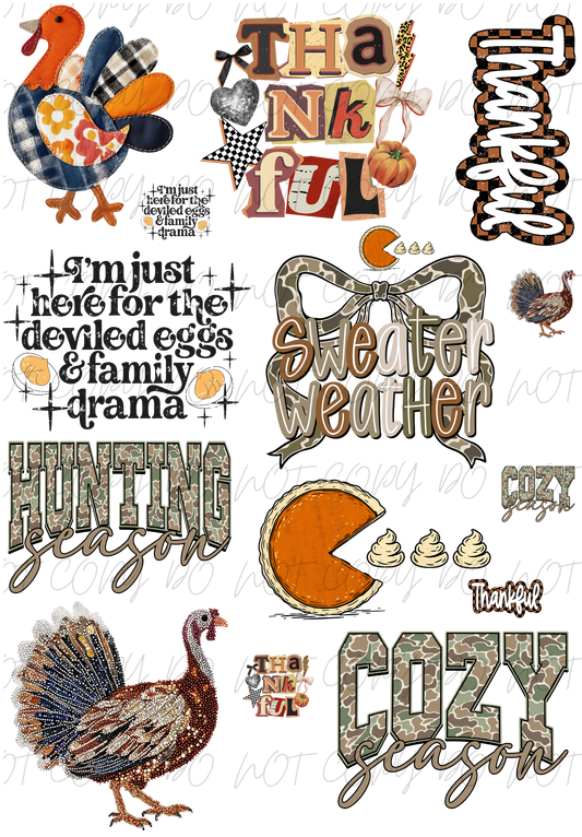 30"x48" Turkey Time PREMADE GANGSHEET