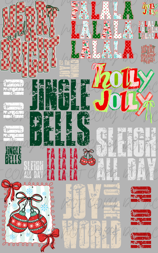 30"x48" Holly Jolly Spirit PREMADE GANGSHEET