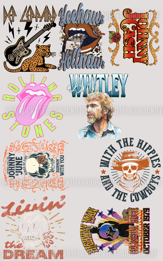 30"x48" country music premade gang