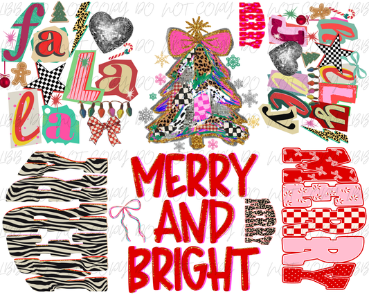 30”x24” Merry & Bright premade gangsheet