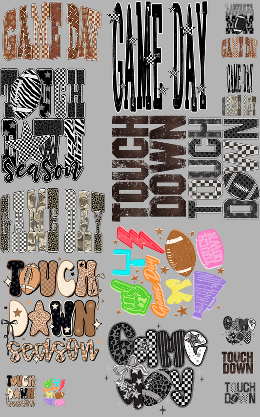 30"x48" Football/Game day PREMADE GANGSHEET