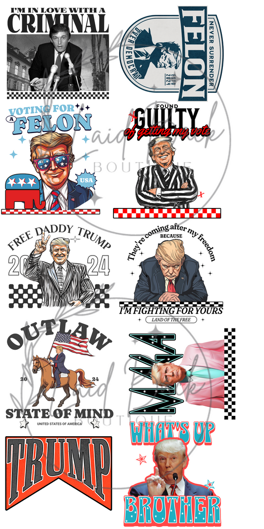 30x60 TRUMP PRE MADE GANG SHEET