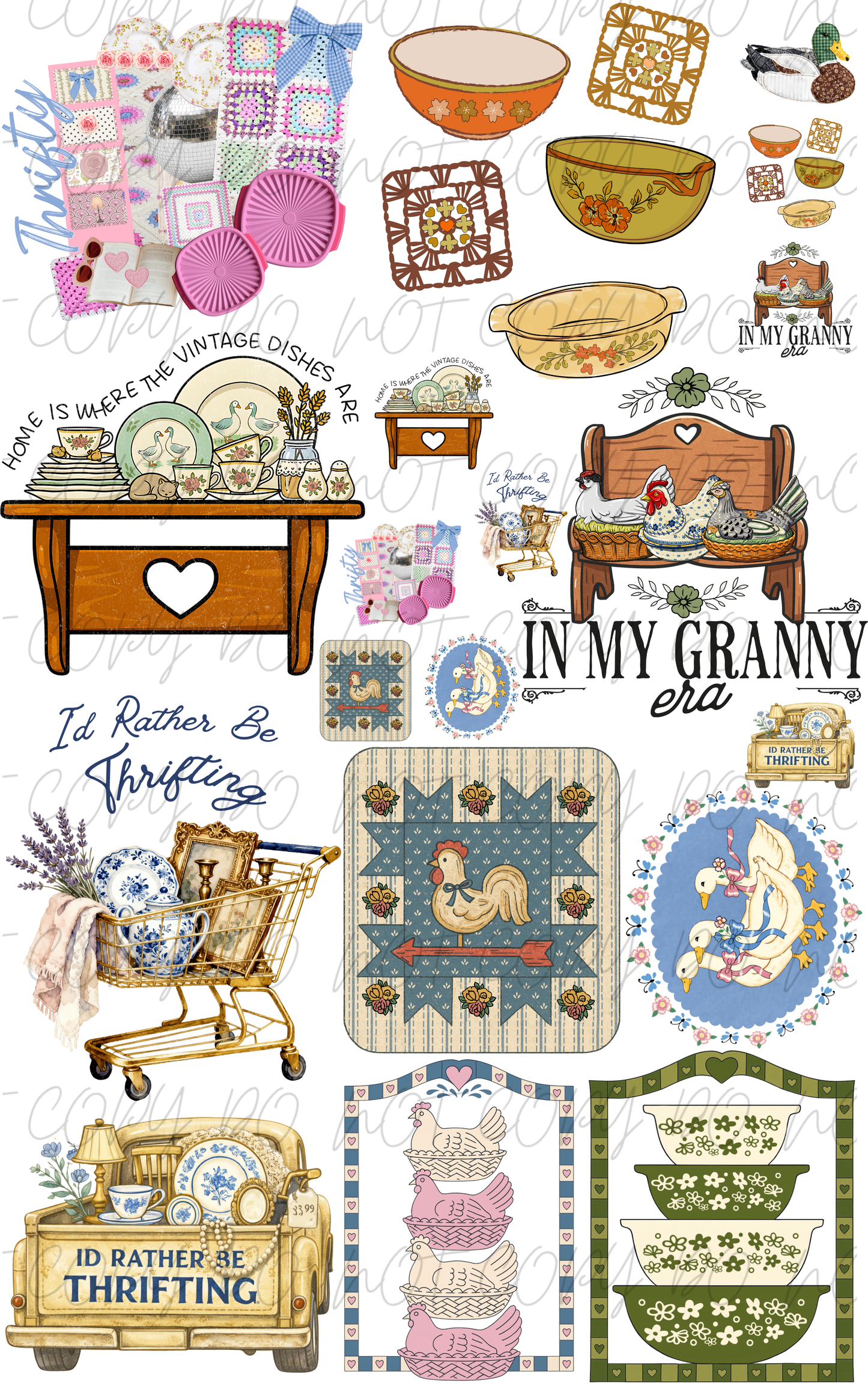30"x48" Thrifty Queen premade gangsheet