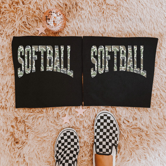 Softball in camo DTF TRANSFER (Copy)
