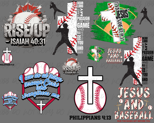 30x24 Jesus and baseball premade gangsheet
