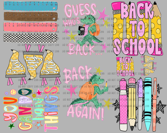 30"x24" Back to school girly PREMADE GANGSHEET