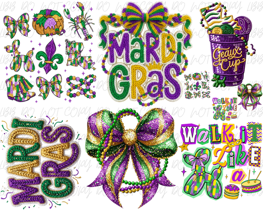 30x24 Mardi Gras pt2 premade gangsheet