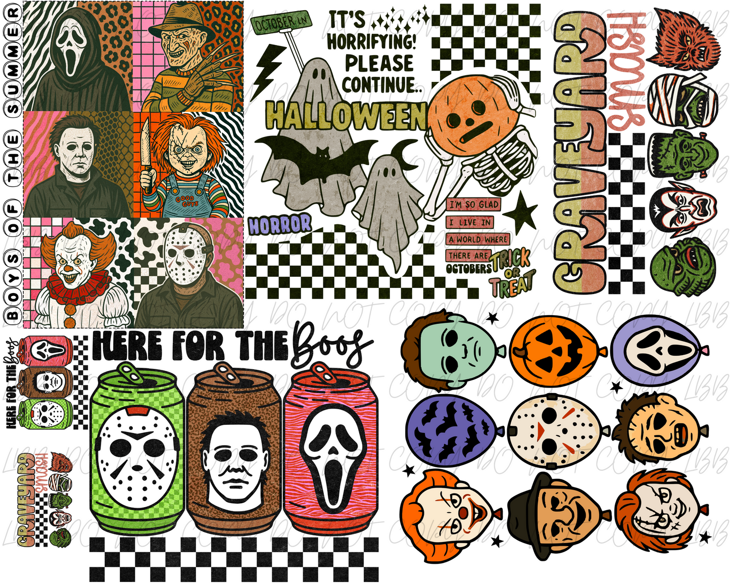30x24 Spooky boys of summer premade gangsheet